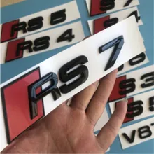 

1pc SEEYULE Customize Brilliant Shiny Black ABS Car Model Emblem Tail Sticker S3 S4 S5 S6 S7 S8 RS3 RS4 RS5 RS6 RS7 RS8 for Audi