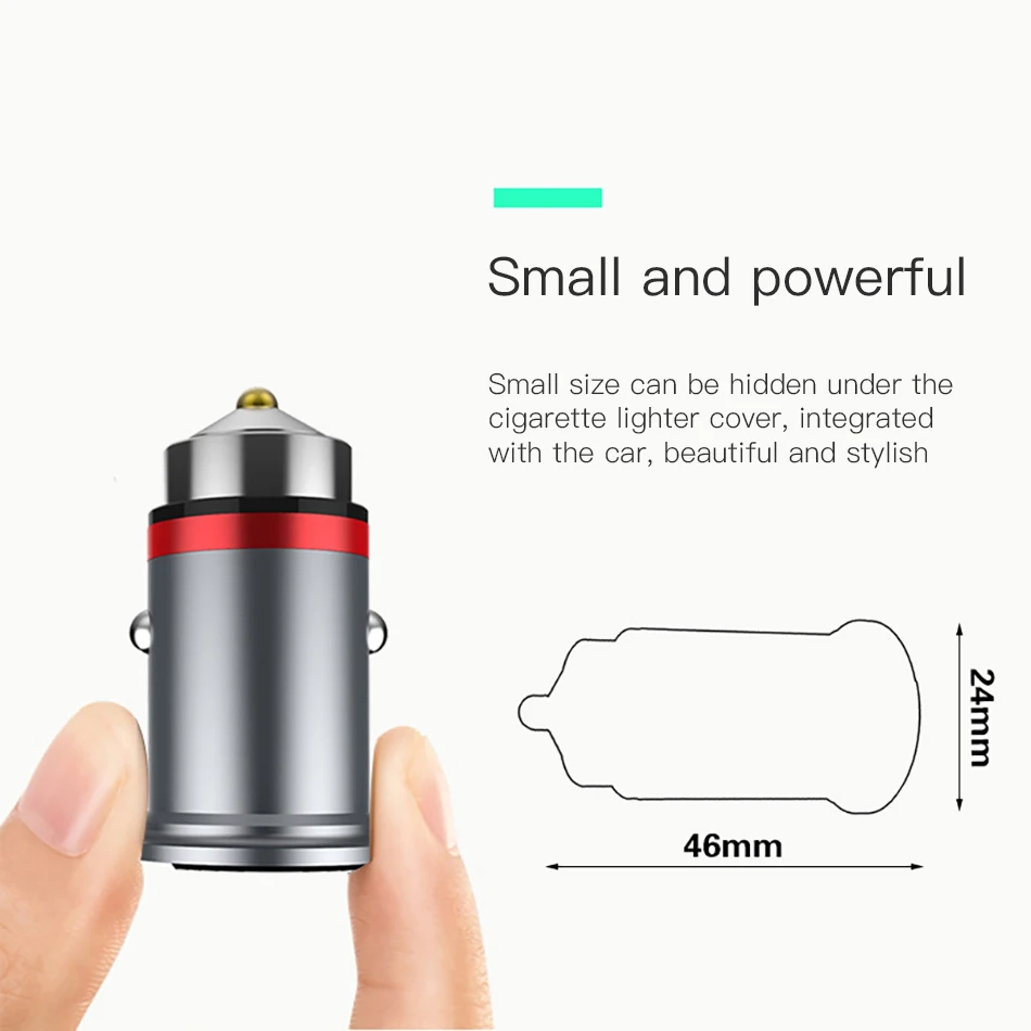 !ACCEZZ USB Car Charger Dual Port Adapter 3.1A 5V With LED Charger Universal For Xiaomi iPhone XS XR Huawei Samsung Mobile Phone (3)