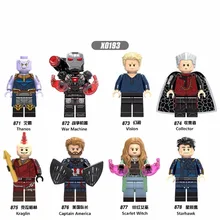 Super Heroes Thanos Vision Collector Captain America Scarlet Witch Building Blocks Bricks Children Gift Toys X0193