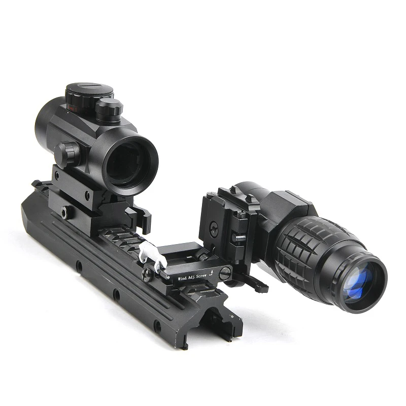 AND 3X Magnifier 1x40 прицел тактический Красный точечный прицел охотничий голографический зеленый точечный прицел 3x лупа комбинация - Цвет: AND 3X Magnifier