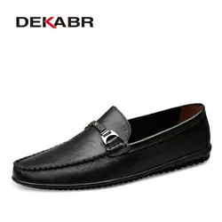 DEKABR/брендовая модная мягкая спилок дышащая мужская обувь слипоны Мокасины мужские лоферы Нескользящие повседневная обувь для вождения