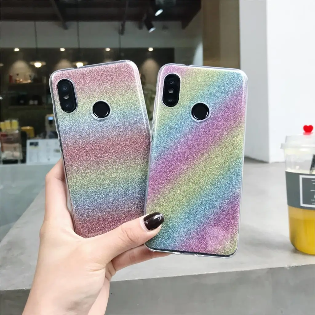 Градиентный лазерный чехол Aurora для XiaoMi 9 SE 8 A2 Lite A1 ТПУ силикон мягкие чехлы