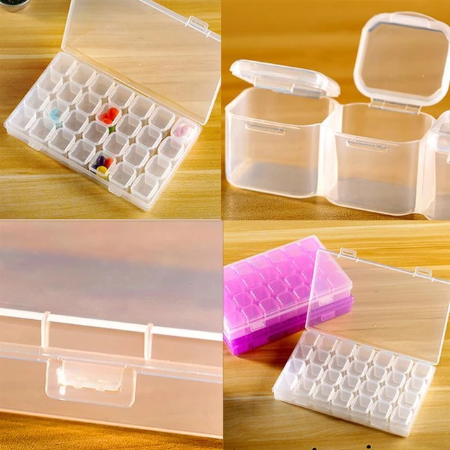 28 Grids Transparent Tablet Medicine Box Organizer Storage Box