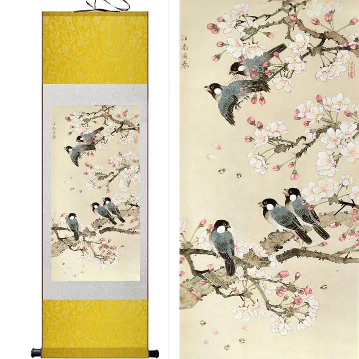 

Traditional Chinese Art Painting Home Office Decoration Chinese painting birds flying on the treePrinted painting
