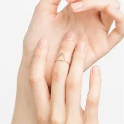 100% Серебро 925-й пробы кольца для женщин Минималистский треугольники Корона простой классический кольцо карьера стиль ювелирные изд