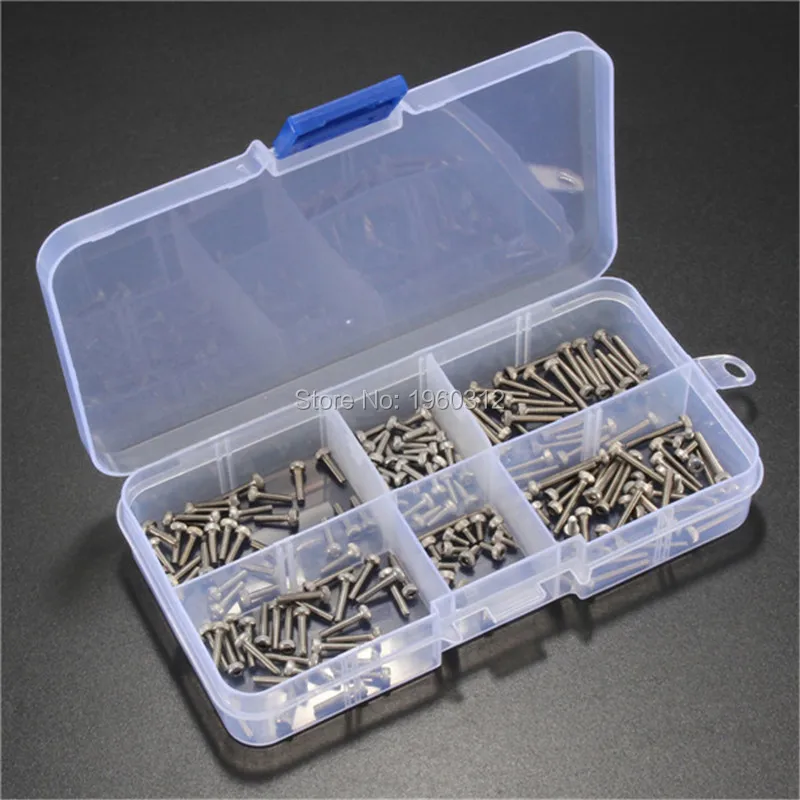 

180pcs/set M2 * 4 / 6 / 8 / 10 / 12 / 16mm Hex Socket Head Cap Screw Stainless Steel M2 screw Accessories Kit Sample box