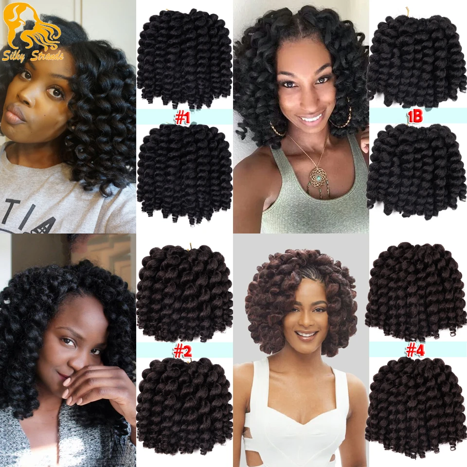 6 Jumpy Wand Curls Twist Braids Hair Short Crochet Braids Bounce