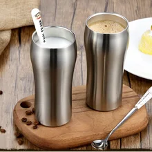 430 мл кружка из нержавеющей стали пивная чашка с двойными стенками кофейная чашка из нержавеющей стали Вакуумная Изолированная посуда для напитков wen7079