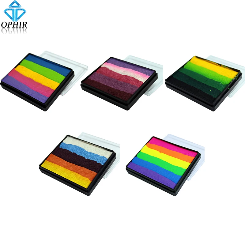 

OPHIR Rainbow Body Paint Halloween Face Paint Makeup Pigment 50g/set Multicolor Series Temporary Tattoo Body Art _RT002
