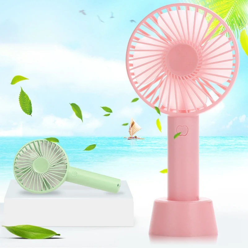 

New Portable Mini Handheld Fan With Stand Cradle USB Wind Blower Ventilateur Indoor Outdoor Fan