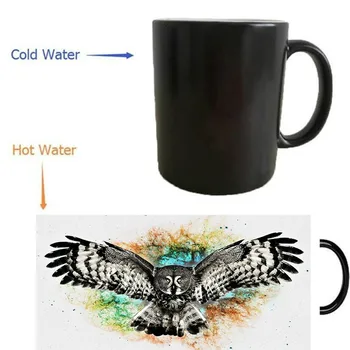 

Flying Owl Mug Heat Reveal Morphing Heat Changing Color Beer Magic Ceramic Tea Coffee Mugs