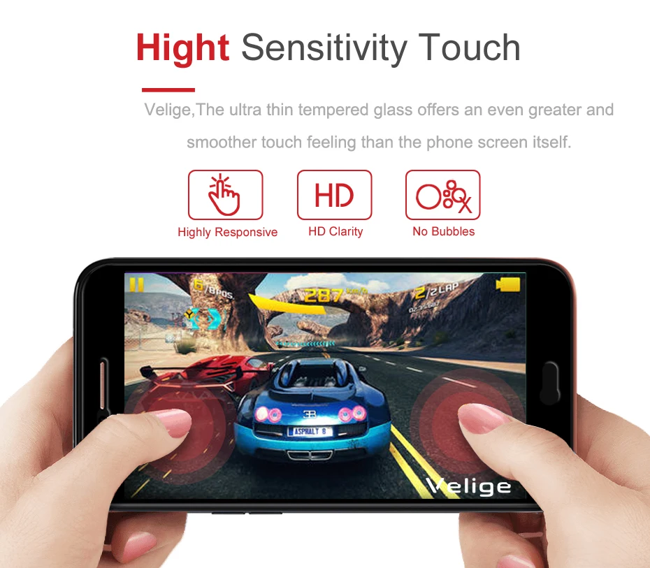 Velige Full Cover Tempered Glass For LG K10 2017 K 10 2017 Screen Protector Real 2.5D 9H Scratch Proof Protective Glass (3)