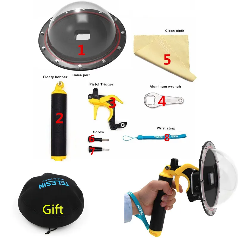 

For GoPro Dome Port Cover with Waterproof Housing for GoPro Hero7 Hero6 5 Hero2018 Camera Lens Dome Waterproof Case Accessories