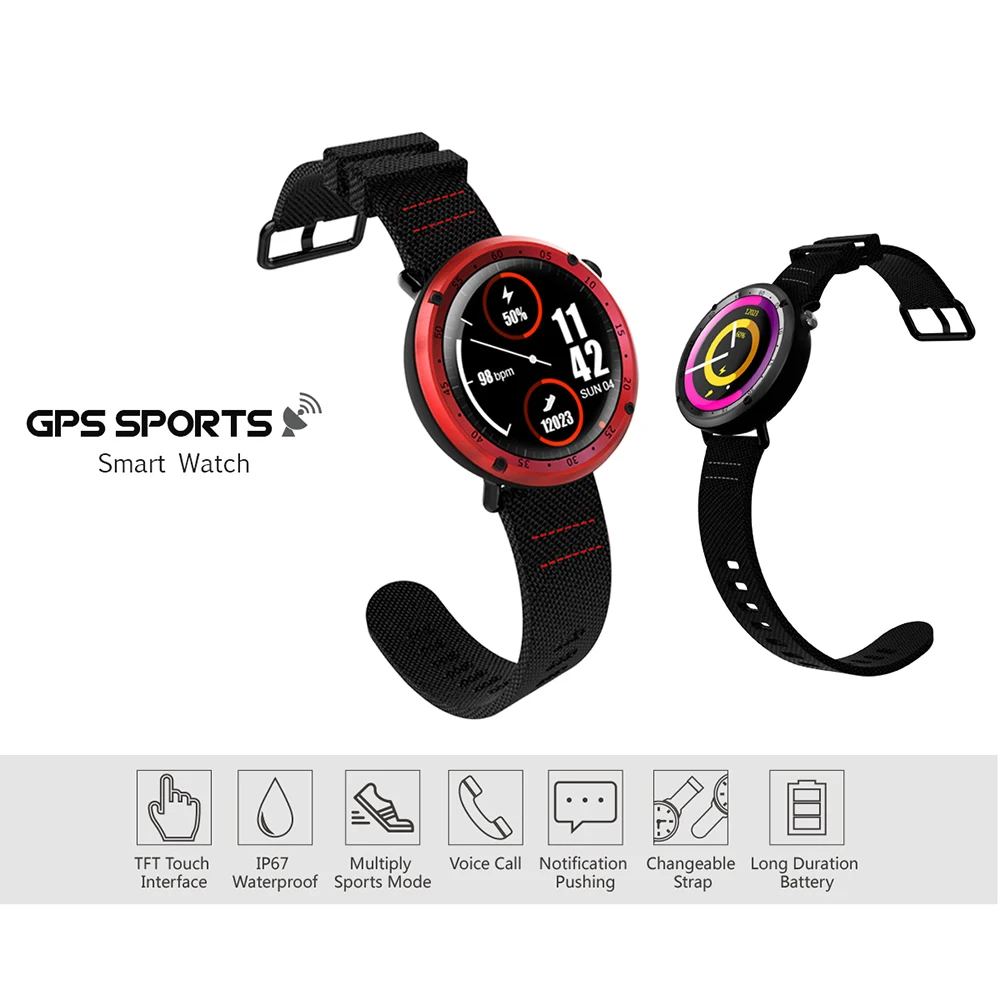 

Sport Smart Watch GPS Real-time Heart Rate Monitor IP67 Waterproof Wearable Devices Fitness Tracker Stopwatch Wristwatch Clock