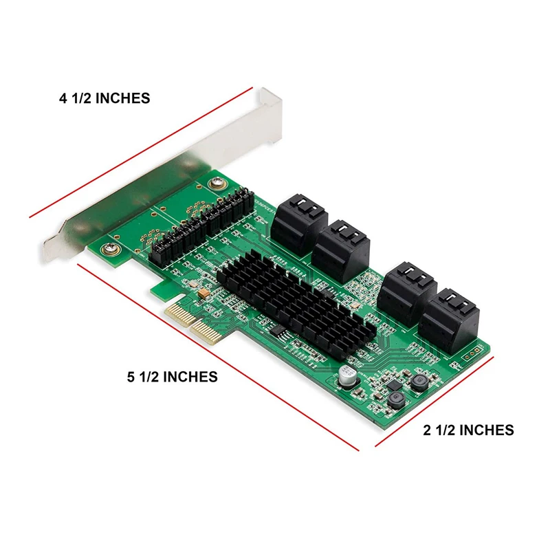 Pcie a SATA III 6 Gbps 8 Tarjeta de controlador de Puerto PCIe 20x2 con bajo perfil Brac PCI- expan