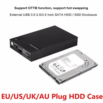 

NEW USB 3.0 2.5" 3.5" SATA Hard Drive Disk External Enclosure SSD HDD Disk Case Box Support UASP 8TB Drives OTB 1 Touch Backup