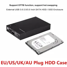 Новый USB 3,0 2,5 «3,5» SATA жесткий диск Внешний корпус SSD HDD Disk Case Box Поддержка UASP 8 ТБ дисков OTB 1 сенсорный резервный