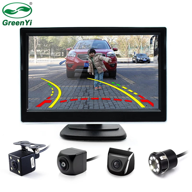 

HD 5 Inch 800*480 TFT LCD Car Parking Monitor With Rear View Camera, Trajectory Parking Line and Starlight Night Vision Camera