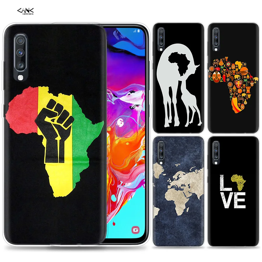 

Bags Case for Samsung Galaxy Mobile Phone A50 A70 A30 A20 J4 J6 J8 A6 A8 M30 A7 Plus 2018 Note 8 9 Africa Map Geography Painted