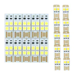 10 Шт./лот Портативный Мини USB Мощность 2 LED/4 Светодиодов Ночного 5050 фишки светодиодные Лампы белого Света Для Power Bank Компьютер ноутбук