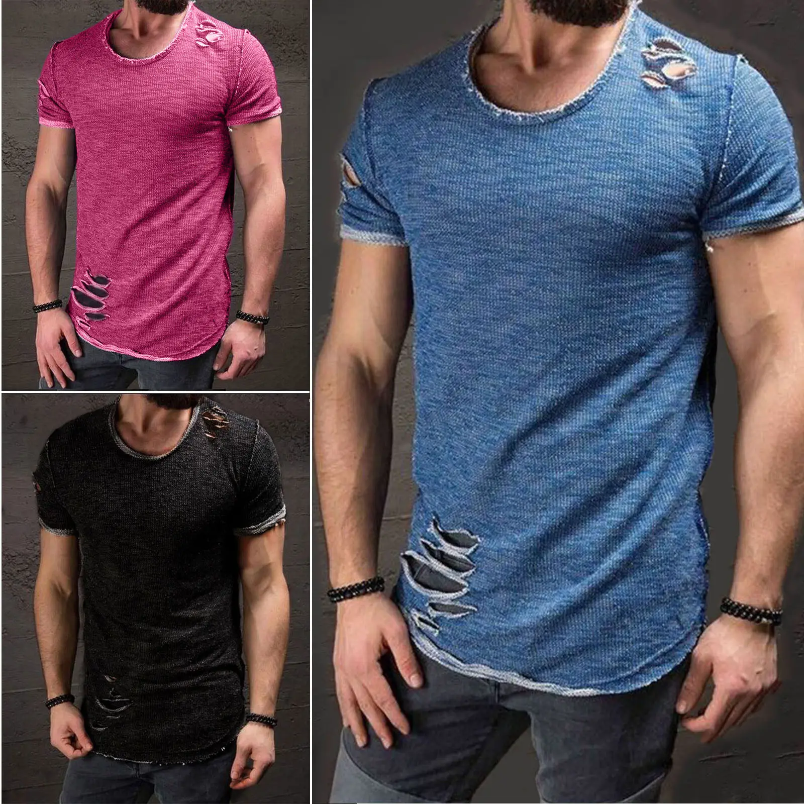 Футболка мужская приталенная с коротким рукавом и круглым вырезом|top short|tee shirtcasual
