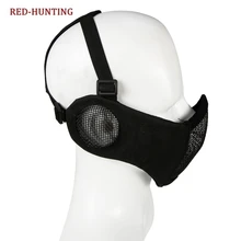 Половина маска для лица Нижняя стальная сетка маска с защитой уха для страйкбола Пейнтбол BBs стрельба