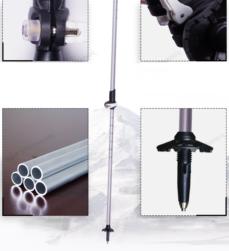 Pólos de Liga de Alumínio Bengala para o Turismo Pólos de Tiro Pioneer Nordic Walking Cane Trekking Caminhadas 1 Par 11 High Quality Esporte e Lazer