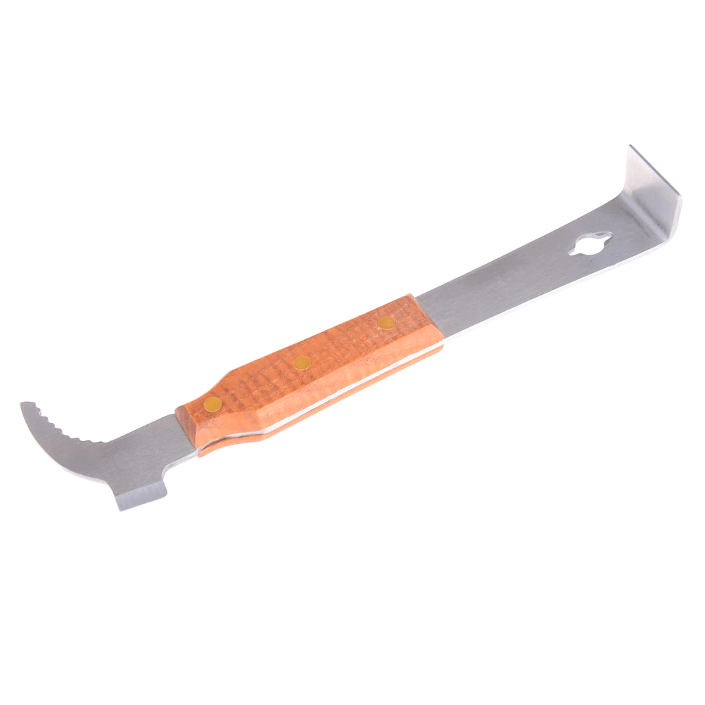 1PC Bee Tools Multifunctional Starting Scraper Bee Knife Beekeeping Wooden Stainless Steel Cut Honey Knife Wholesale