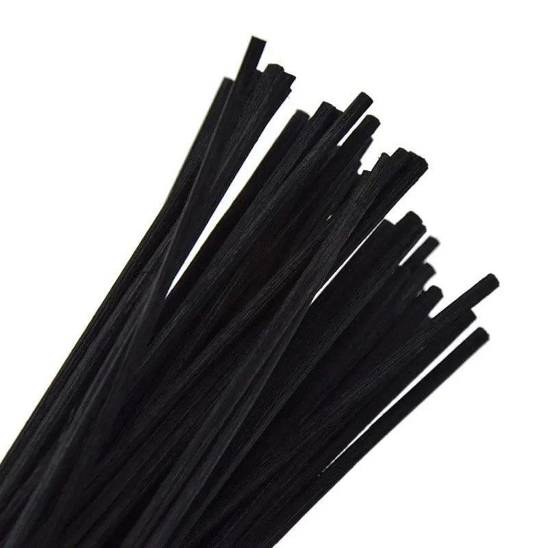 New 50Pcs Black Fragrance Oil Diffuser Rattan Reed Replacement Stick Home Decor Set