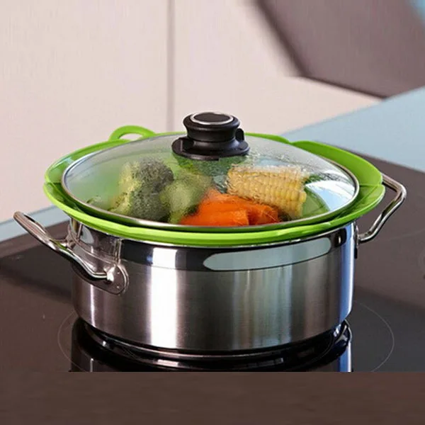 Multifunction Flower Shape Silicone Stop Spill Cover Lid High Temperature Resistant Pan Cover