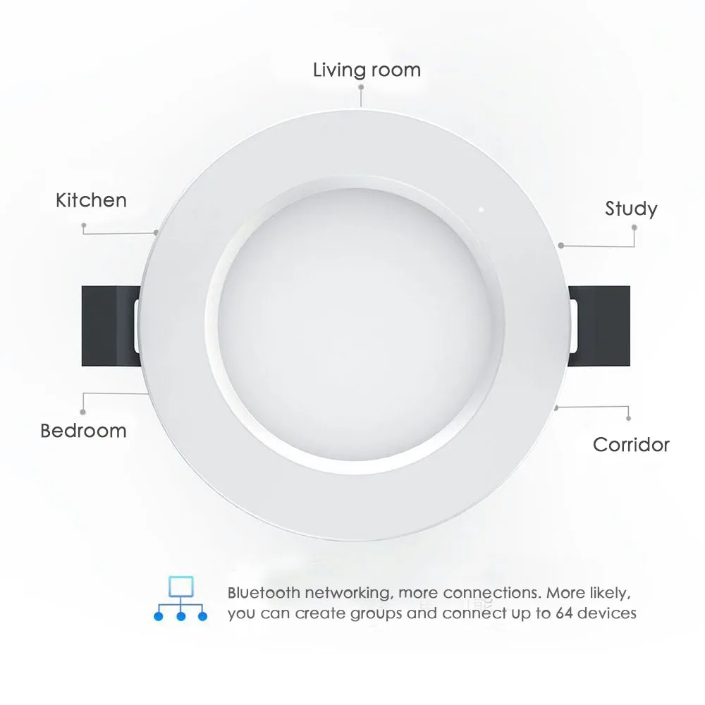 10/15/20 штук BT сетка потолок вниз светильник 100-264V WiFi умный светодиодный встраиваемые освещение rgbww затемнения Кухня номер светодиодный светильник для работы с Mi