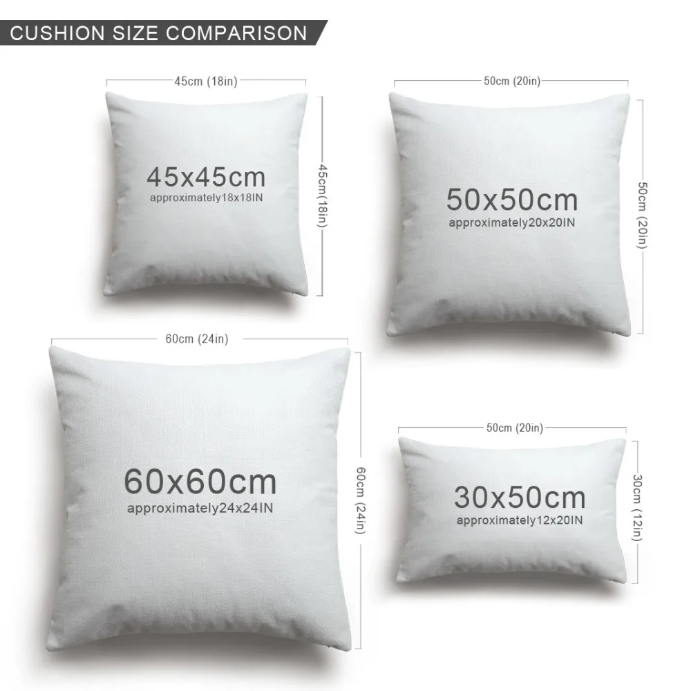 different cushion sizes