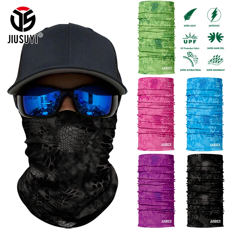 

3D Seamless Camouflage Magic Black Face Mask Ski Shield Anti-UV Sun Mask Warmer Neck Gaiter Headgear Bandana Men Bicycle Scarf