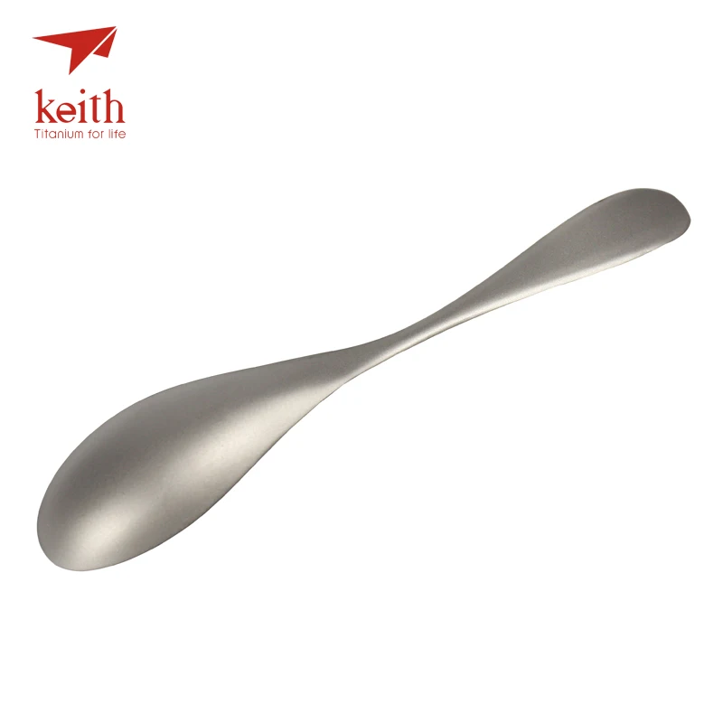 Keith nuevo espesar sólido cuchara de titanio camping al aire libre senderismo tablewares cena postre café cuchara sólo 34g Ti5201
