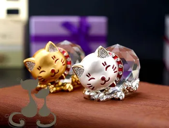 

TOP COOL Christmas Birthday GIFT # HOME OFFICE SHOP CAR decorative art # handcrafted diamond crystal Lovely cat model -FREE ship