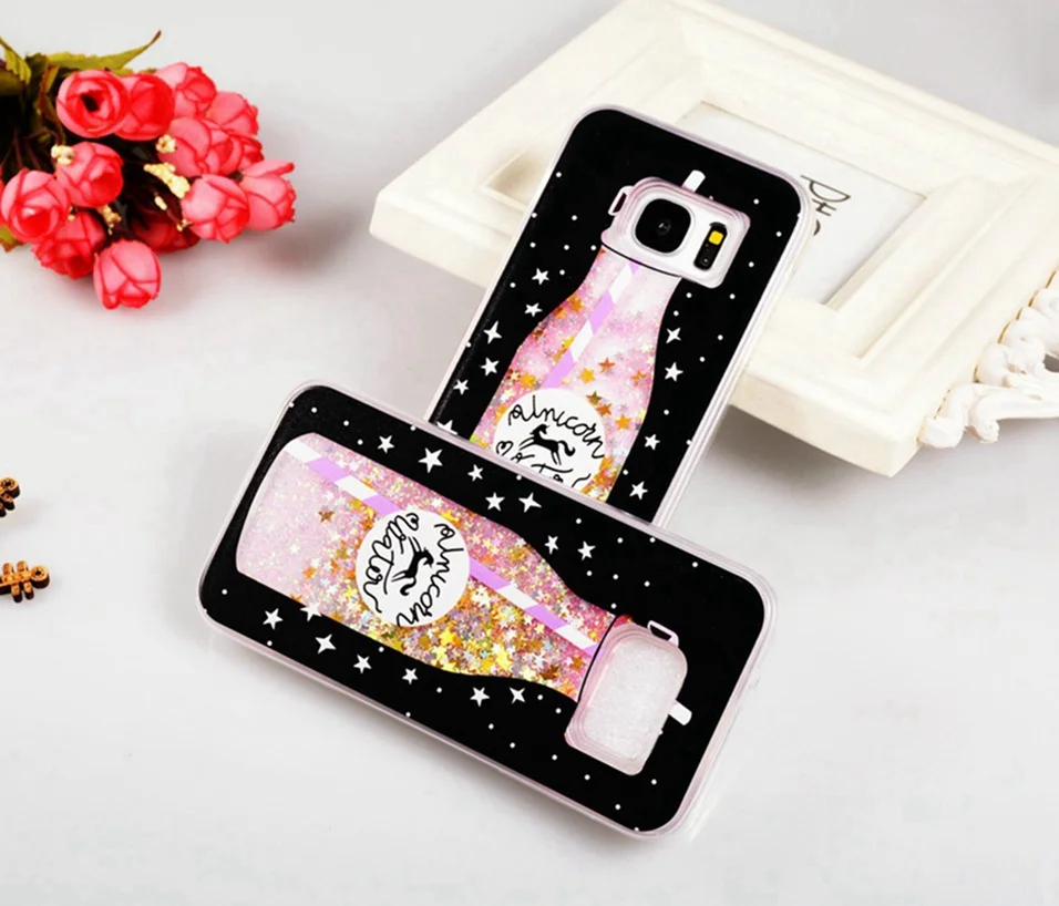 WhaY Quicksand Case For Samsung Galaxy S7 Cover Silicone Bottle Liquid Glitter Cover Back For Samsung S7 Case Fundas Coque Capa  (3)