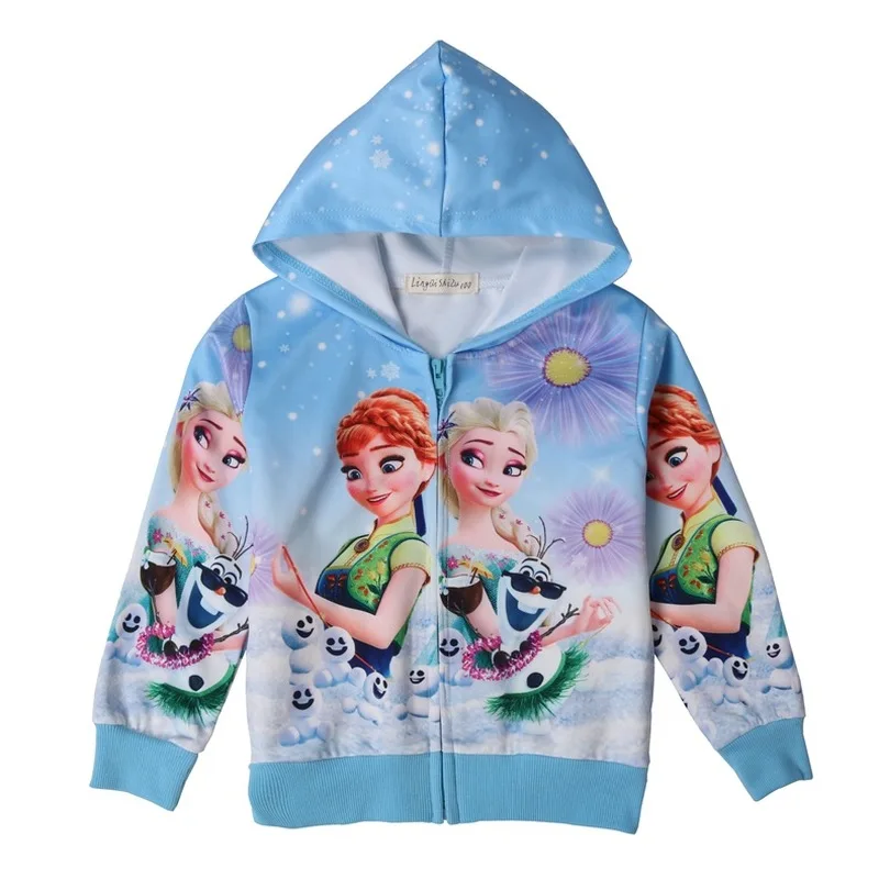 Kids Jacket Girls Coat Elsa Costume for Baby Toddler Anna Hoodie Pink Zipper Jacket Snow Princess Long Sleeve Coats Kids Outfits