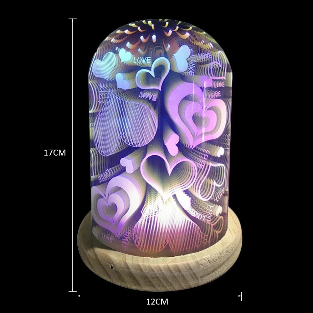 Светодиодный ночник овальной формы 3D иллюзия настольная лампа
