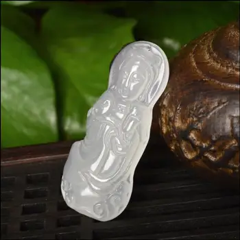 

Natural authentic agate chalcedon station Guanyin pendant