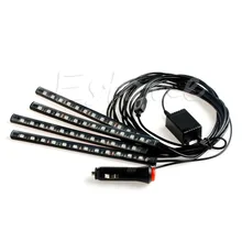 OOTDTY DC12V 5050 12LED Wireless APP Music Control Car Interior RGB LED Neon Strip Light