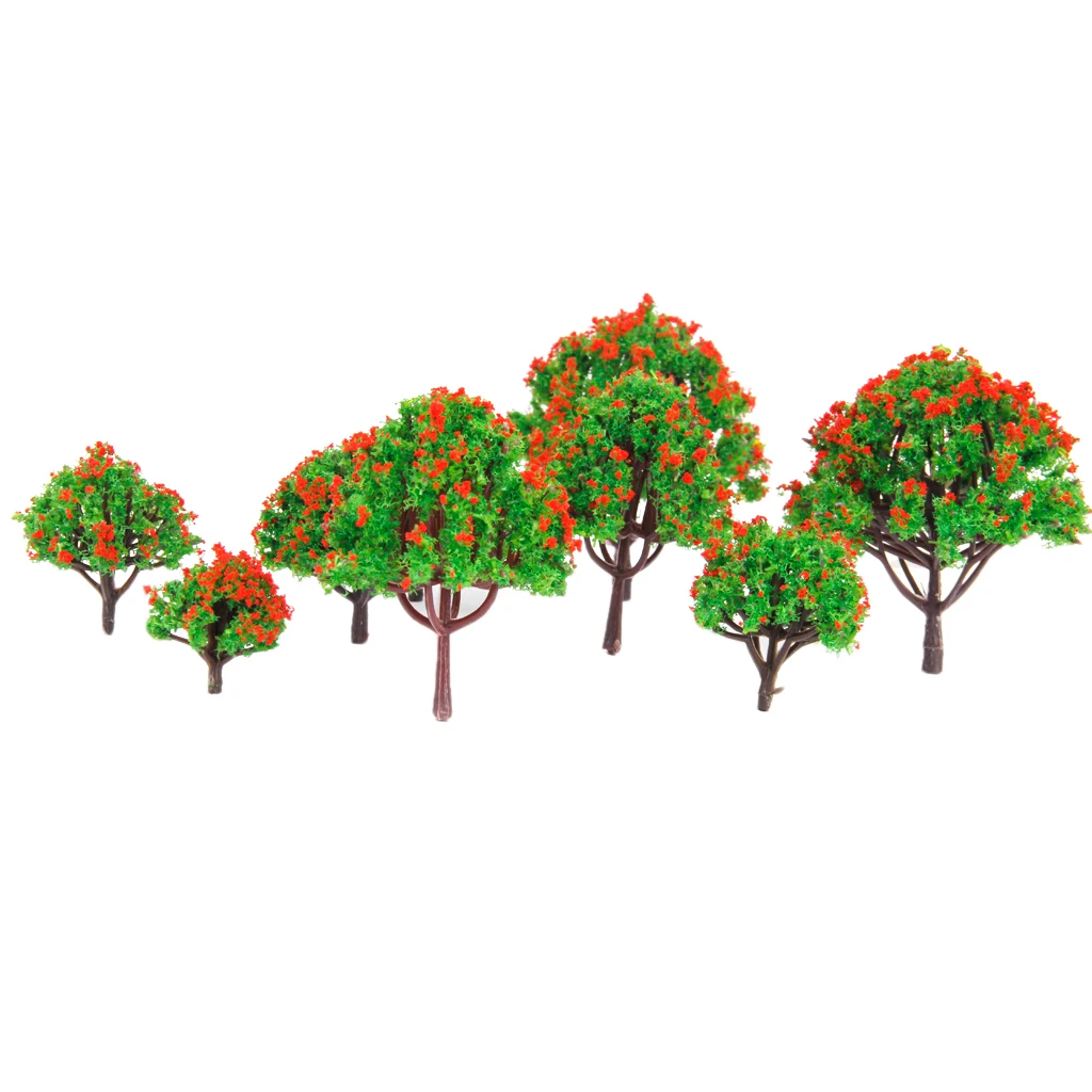 20Pcs Flower Tree Model HO Z N Scale 1/75-500 Layout for Diorama Scenery Building Props