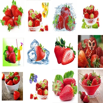 

DIY 5D Full Diamond Painting Strawberry Diamonds Embroidery Cross Stitch Kits Home Decoration Mosaic Patterns Rhinestones