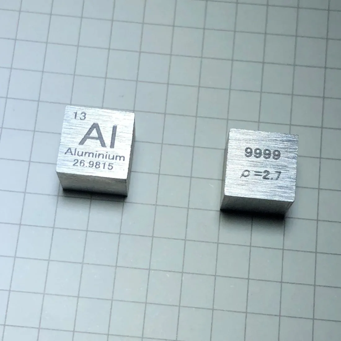  10mm (Al≥99.9%) Wiredrawing High Purity 4N Aluminum Cube Periodic Table Of Elements Cube Al Hand Ma