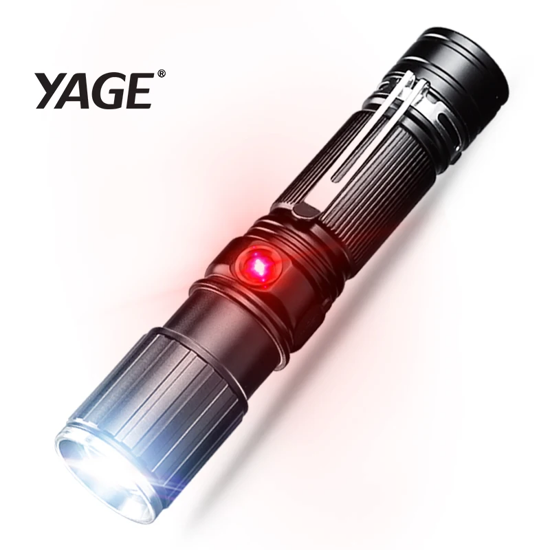 

YAGE Military Flashlight for Driving Cree Lanterna Tactical Flashlights 18650 Battery not in Most Powerful Flashlight Red Light