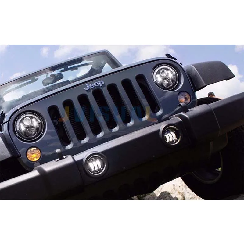 Светодиодный головной светильник для Jeep CJ/ Wrangler JK светодиодный Land Rover Defender Lada 4x4 Niva