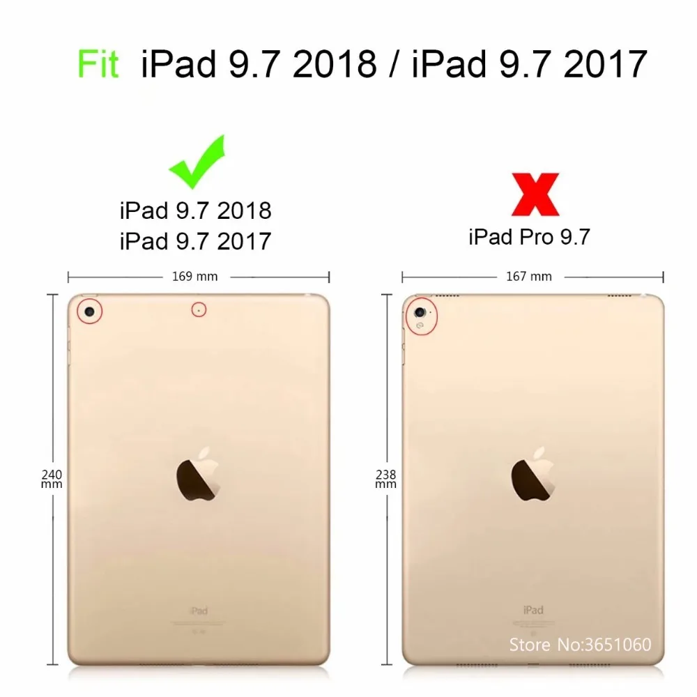 Ультратонкий чехол для iPad 9,7, умный чехол A1822 A1893 A1954 с держателем карандаша, складная подставка, Чехол+ пленка