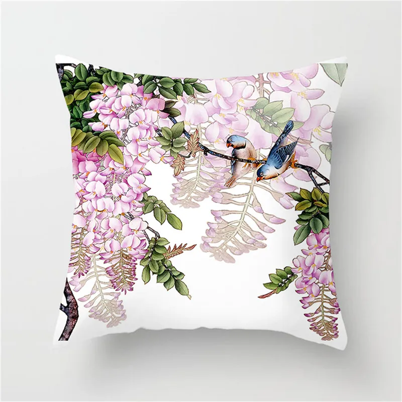 

Fuwatacchi Painting Cactus Printed Cushion Cover Flamingo Pineapple Flower Solid Pillow Case for Home Decorative Car Sofa Chair
