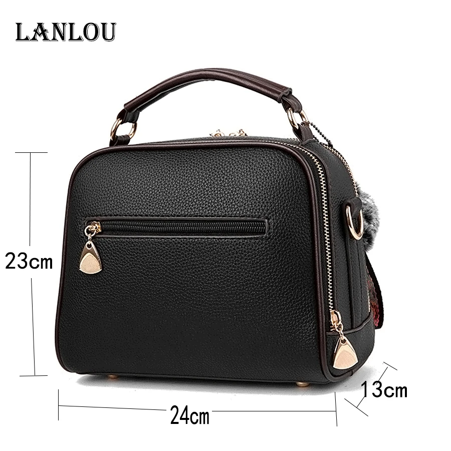 LANLOU النساء أكياس حقيبة كتف حقائب للنساء 2019 الأزياء شعري النساء حقيبة يد فاخرة designerCasual crossbody حقيبة للنساء