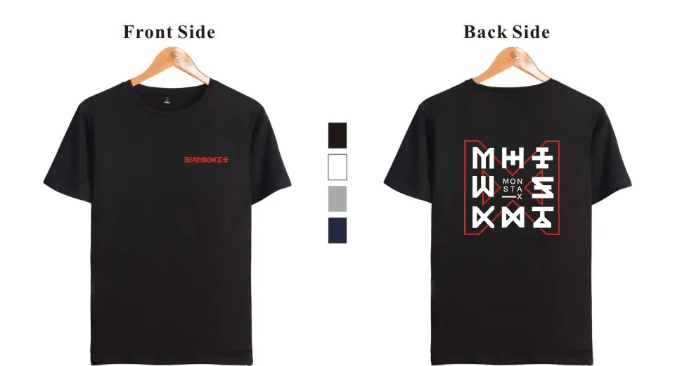 VAGROVSY Kpop MONSTA X, новинка, футболка с логотипом, для женщин и мужчин, хип-хоп, хлопковая футболка, летняя, с круглым вырезом, с коротким рукавом, MONSTA-X, Camiseta Feminina