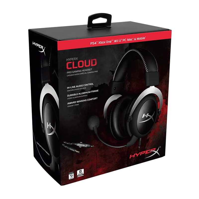 Игровая гарнитура Kingston HyperX Cloud Silver|headphones with microphone|headset headphonehyperx cloud |
